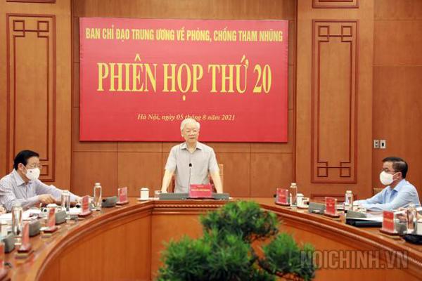 Phiên họp thứ 20 Ban Chỉ đạo Trung ương về phòng, chống tham nhũng