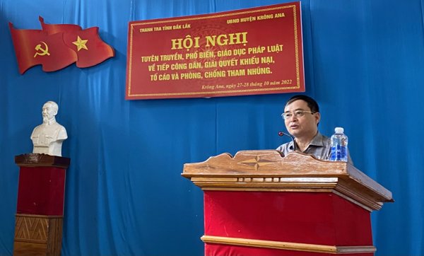 Thanh tra tỉnh tổ chức Hội nghị tuyên truyền phổ biến pháp luật tại UBND huyện Krông Ana