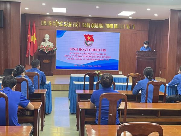 Chi đoàn Thanh tra tỉnh tổ chức Sinh hoạt chính trị nhân dịp Kỷ niệm 91 năm Ngày thành lập Đoàn TNCS Hồ Chí Minh (26/3/1931 - 26/3/2022)