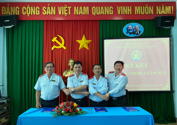 Khối thi đua số I ngành Thanh tra Đắk Lắk tổ chức ký kết  giao ước thi đua năm 2023