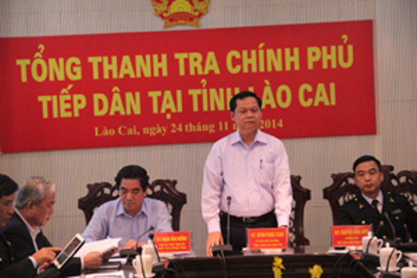 Tổng Thanh tra Chính phủ tiếp dân thường kỳ tháng 11/2014 tại Lào Cai