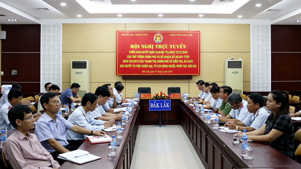 Hội nghị trực tuyến về công tác kiểm tra,rà soát, giải quyết khiếu nại, tố cáo phức tạp, đông người, kéo dài